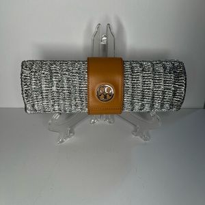 Tory Burch silver clutch